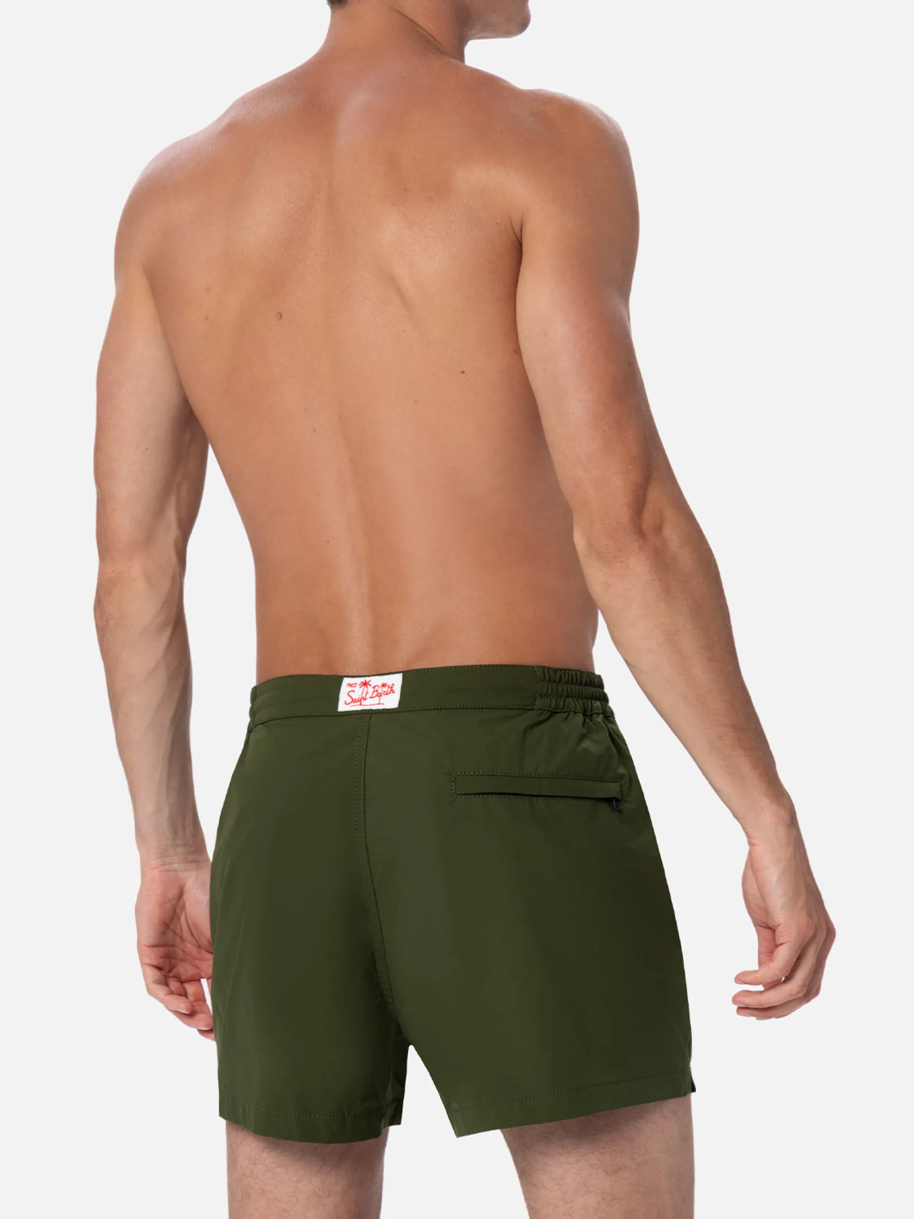 Herren-Badeshorts mit figurbetontem Schnitt in Militärgrün von Harrys