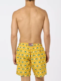 Herren-Badeshorts mit geometrischem Aufdruck