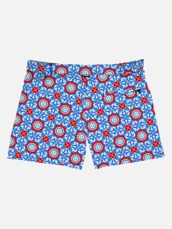 Herren-Badeshorts mit Majolika-Print