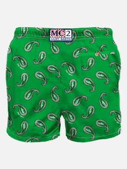 Herren-Badeshorts mit Paisley-Print
