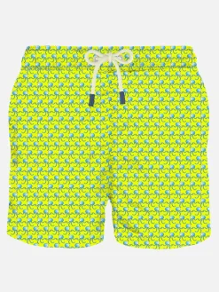 Herren-Badeshorts mit Quallen-Fluo-Print