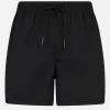 Herren-Badeshorts mit seitlichem Logo und Kontrast