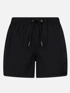 Herren-Badeshorts mit seitlichem Logo und Kontrast