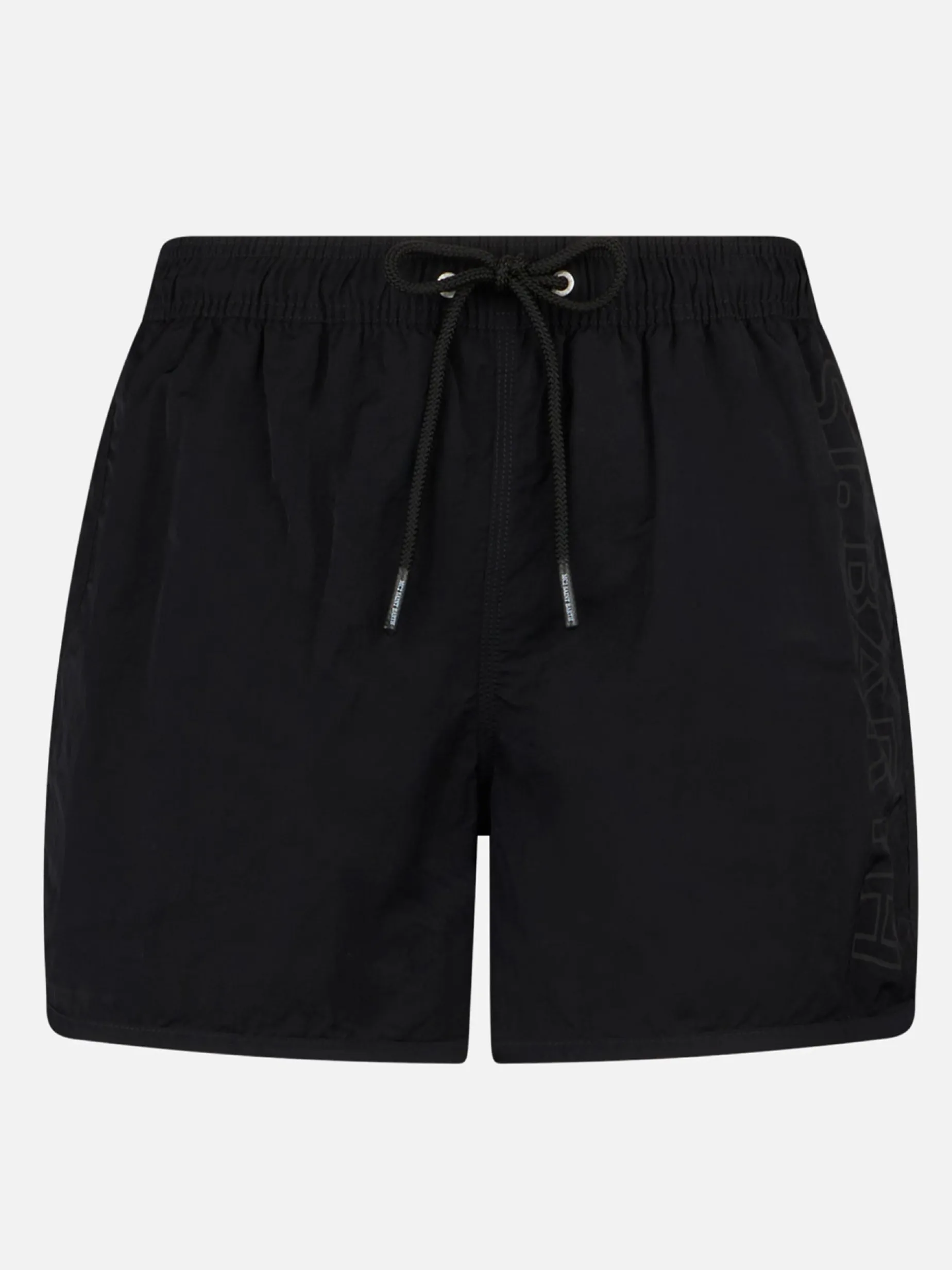 Herren-Badeshorts mit seitlichem Logo und Kontrast