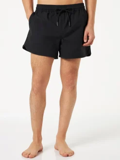 Herren-Badeshorts mit seitlichem Logo und Kontrast