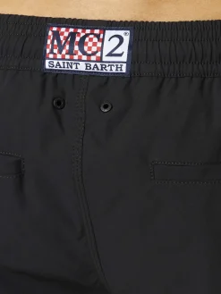 Herren-Badeshorts mit seitlichem Logo und Kontrast