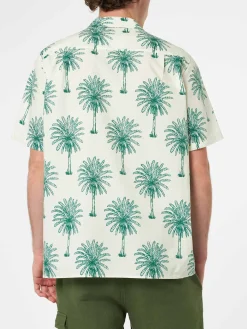 Herren-Baumwollhemd Kalea mit Palmenprint