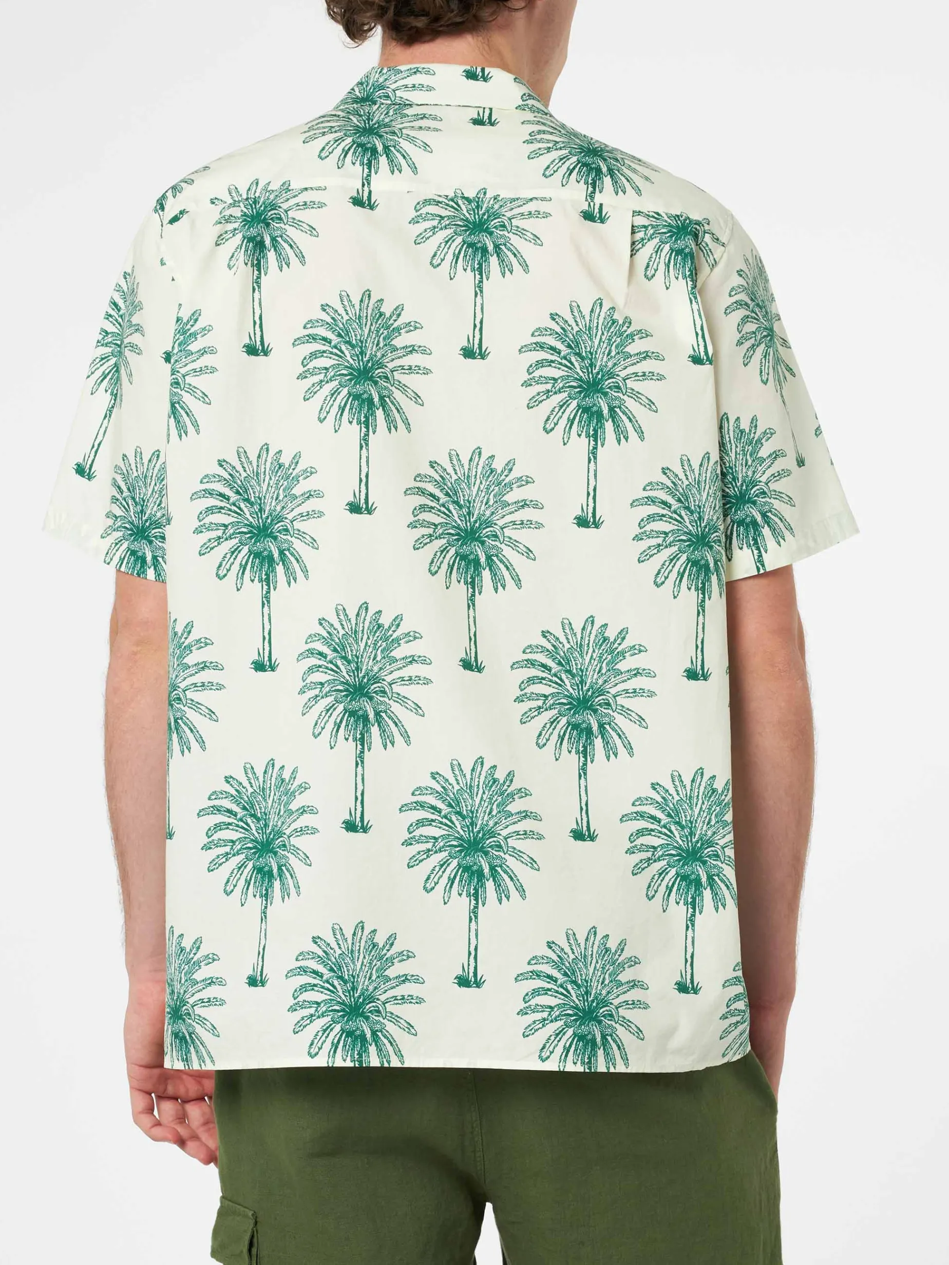 Herren-Baumwollhemd Kalea mit Palmenprint