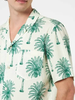 Herren-Baumwollhemd Kalea mit Palmenprint