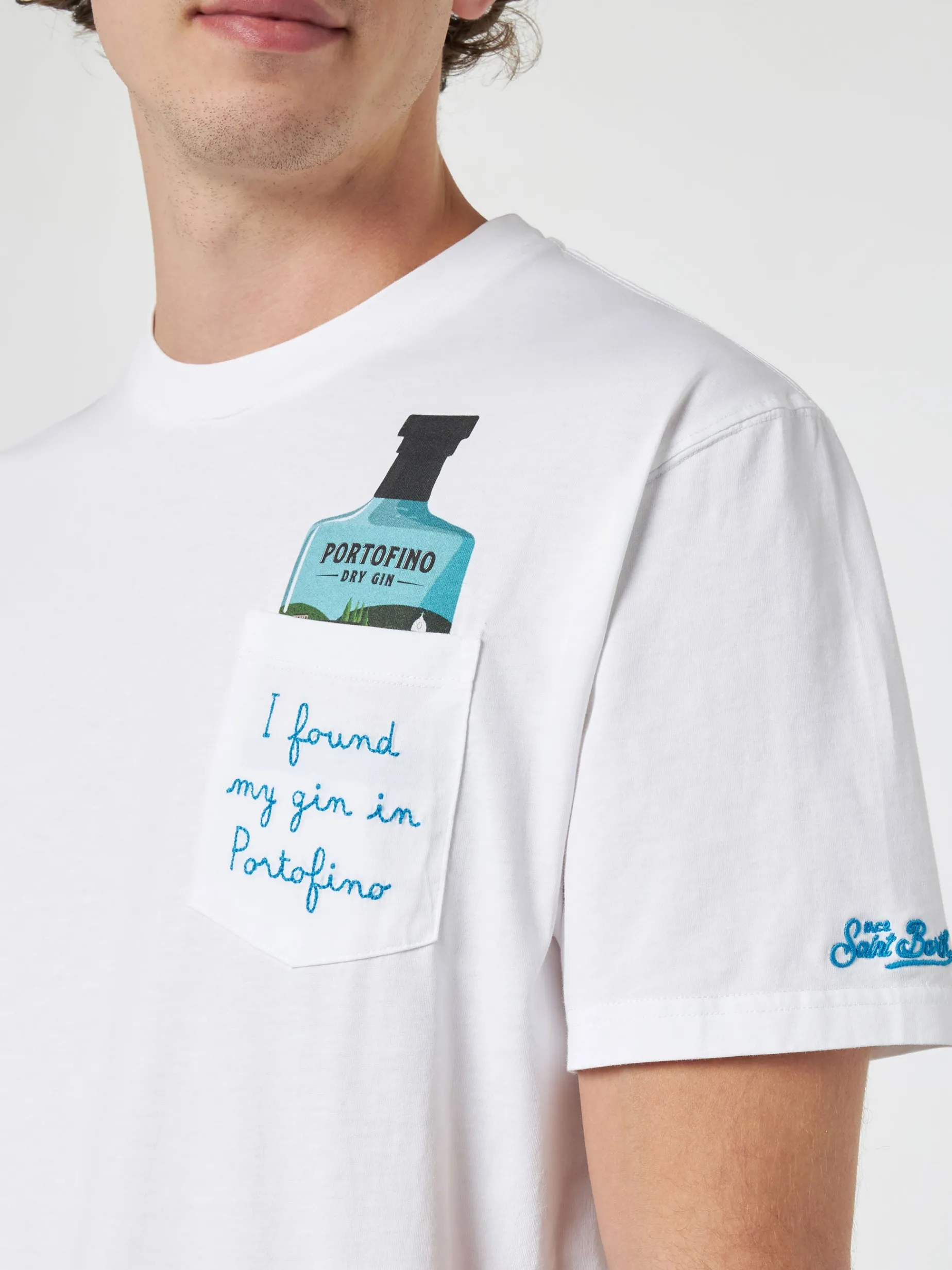 Herren-Baumwoll-T-Shirt Austin mit Portofino Gin-Stickerei | PORTOFINO DRY GIN SONDEREDITION