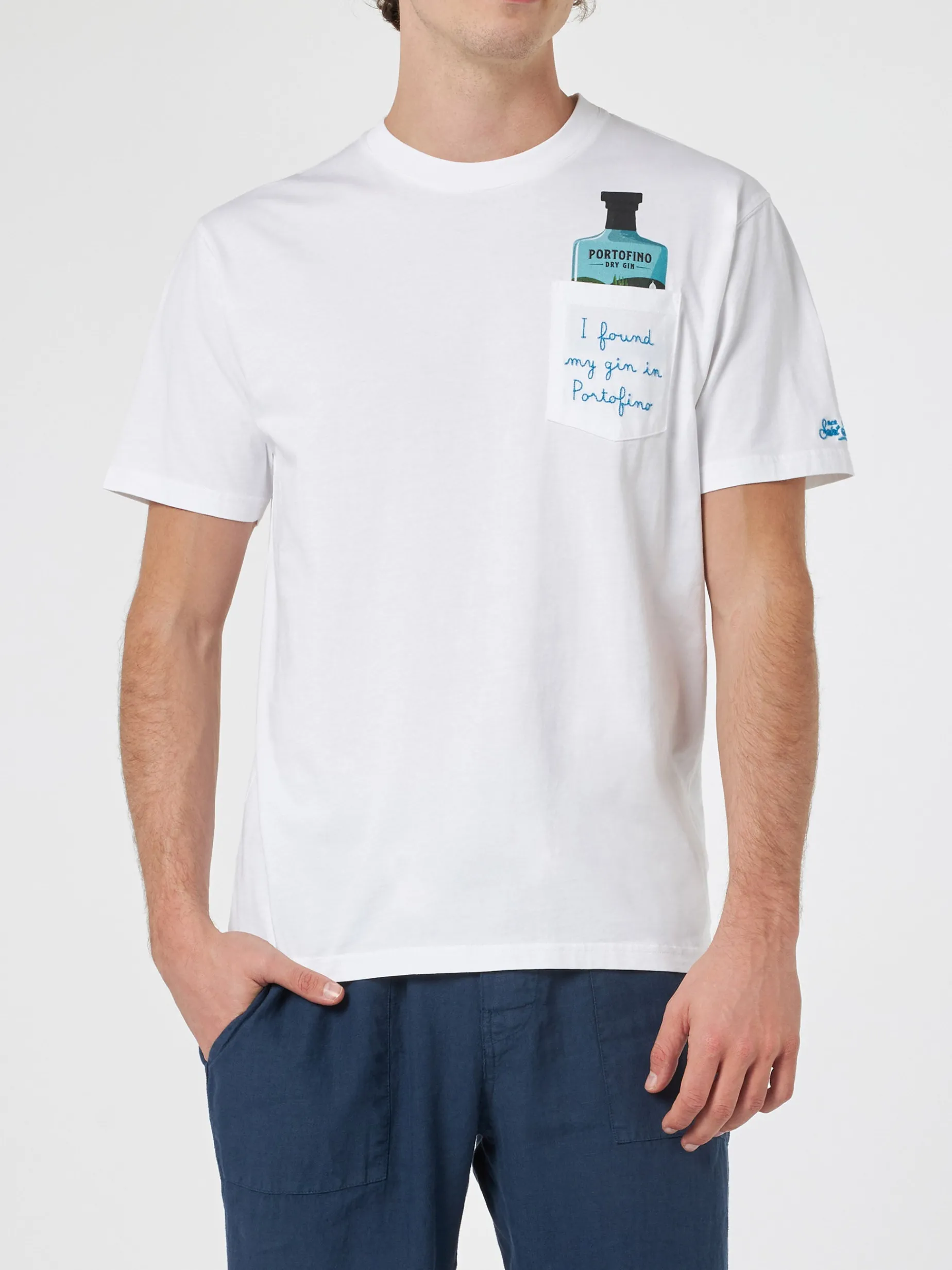 Herren-Baumwoll-T-Shirt Austin mit Portofino Gin-Stickerei | PORTOFINO DRY GIN SONDEREDITION