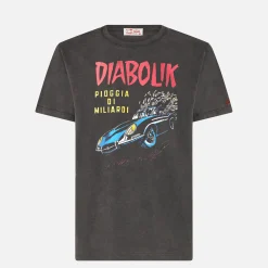 Herren-Baumwoll-T-Shirt im Vintage-Stil mit Aufdruck „Diabolik-Auto“ und „Geld“ | DIABOLIK SONDEREDITION
