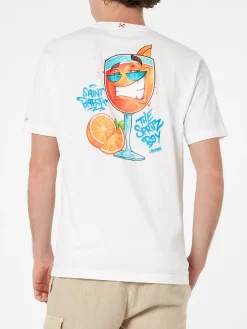 Herren-Baumwoll-T-Shirt mit platziertem Cryptopuppets Spritz-Aufdruck auf Vorder- und Rückseite | CRYPTOPUPPET-SONDERAUSGABE