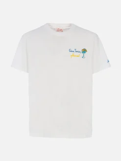Herren-Baumwoll-T-Shirt mit Gin Tonic, bitte! Stickerei