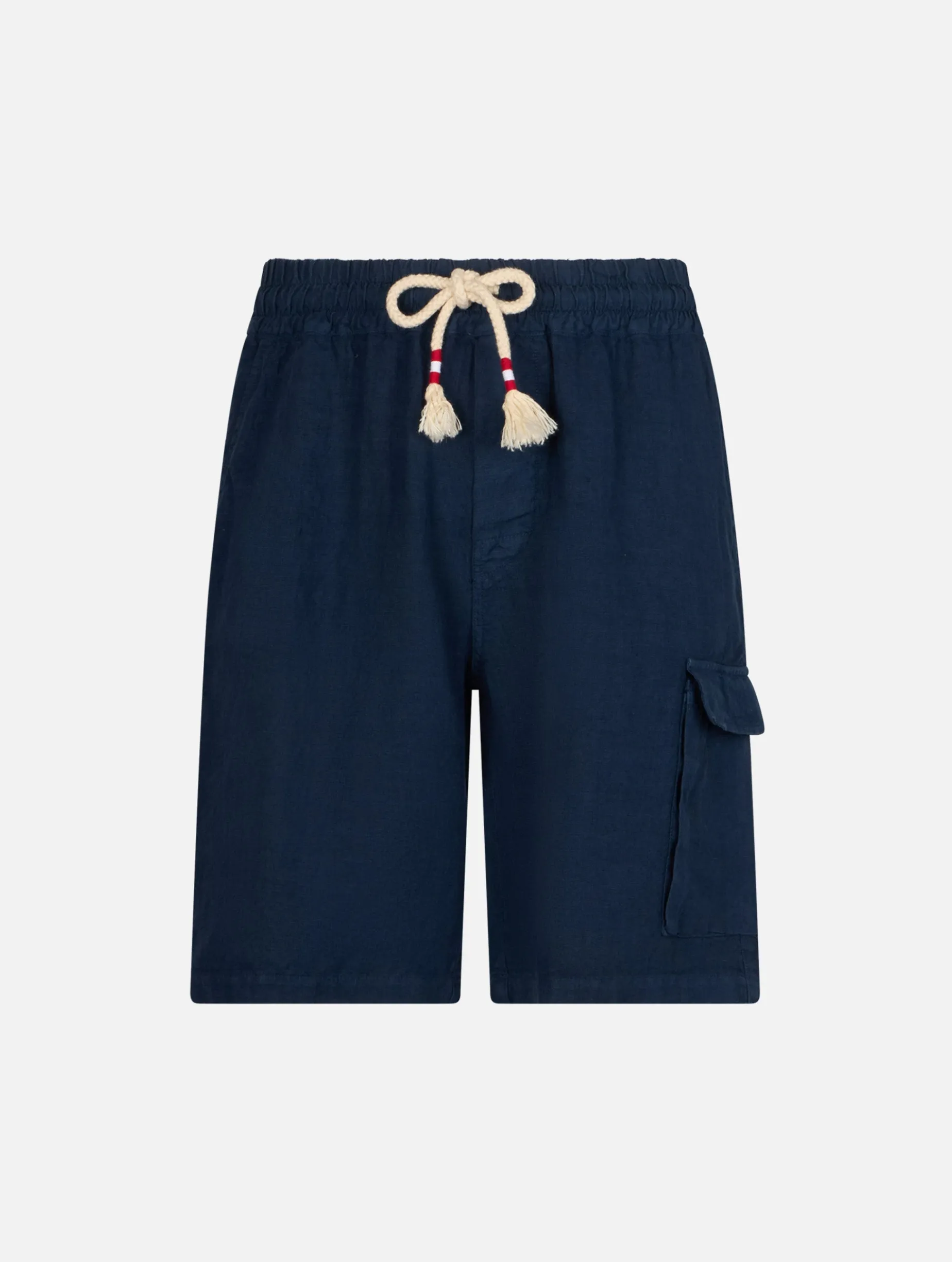 Herren-Bemuda aus marineblauem Leinen Marseille