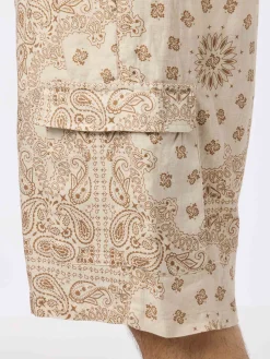 Herren-Bermuda aus Leinen „Marseille“ mit Bandana-Print
