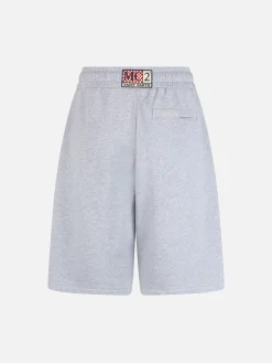 Herren-Bermudashorts aus grauem Melange-Baumwollfleece Randle