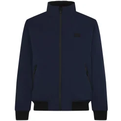 Herrenblaue Bomberjacke mit Sherpa-Futter
