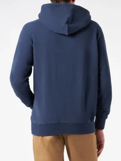 Herrenblauer Kapuzenpullover mit Frottee-Patch von St. Barth