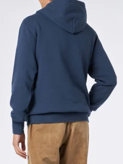 Herrenblauer Kapuzenpullover mit Saint-Barth-Aufnäher