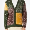 Herren-Cardigan mit Bandana-Print