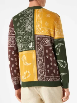 Herren-Cardigan mit Bandana-Print