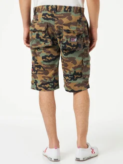 Herren-Cargo-Bermuda im Tarnmuster mit Taschen