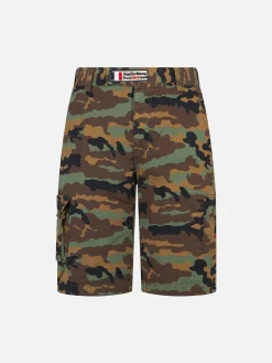 Herren-Cargo-Bermuda im Tarnmuster mit Taschen