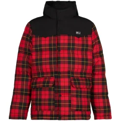 Herren-Daunenjacke mit Schottenkaro und Kapuze
