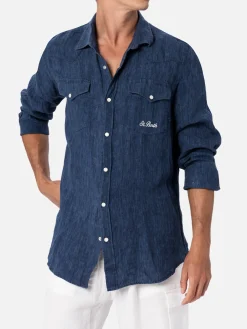 Herren-Delave-Hemd aus Leinen-Denim Greg