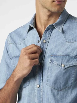 Herrenhemd aus Denim-Baumwolle