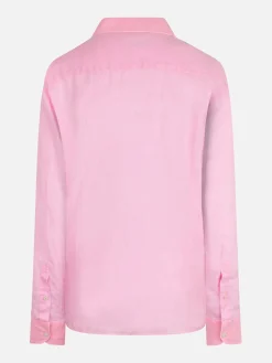 Herren-Hemd aus Pamplona-Leinen in Wasserfarbe in Fluo-Rosa
