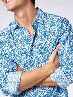 Herren-Hemd Sikelia aus Musselin-Baumwolle mit Paisley-Print