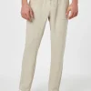 Herrenhose „Calais“ aus cremefarbenem Leinen mit Kordelzug