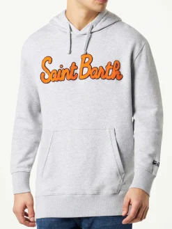 Herren-Kapuzenpullover aus Baumwolle mit Aufnäher