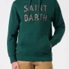 Herren-Kapuzenpullover in Grün mit Saint-Barth-Aufnäher