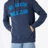 Herren-Kapuzenpullover in Marineblau mit Aufdruck