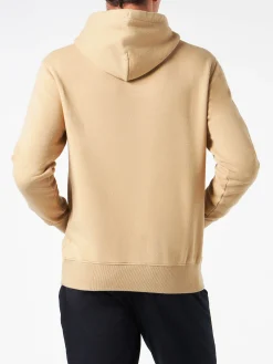 Herren-Kapuzenpullover in Beige mit Cortina-Aufnäher