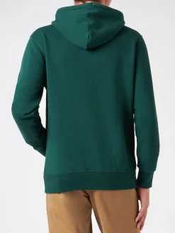 Herren-Kapuzenpullover in Grün mit Saint-Barth-Aufnäher