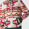 Herren-Kapuzenstrickjacke mit ethnischem Muster