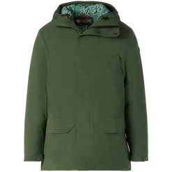 Herren-Parka mit Kapuze und militärgrünem Bandana-Print