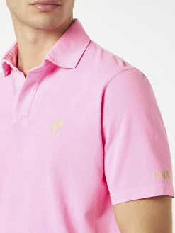 Herrenpolo aus fluorosa Baumwolljersey