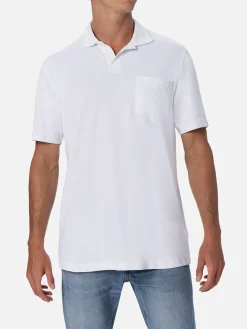 Herren-Poloshirt aus technischem Piquet Camber in Off-White