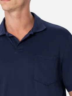 Herren-Poloshirt aus technischem Piquet Camber in Marineblau