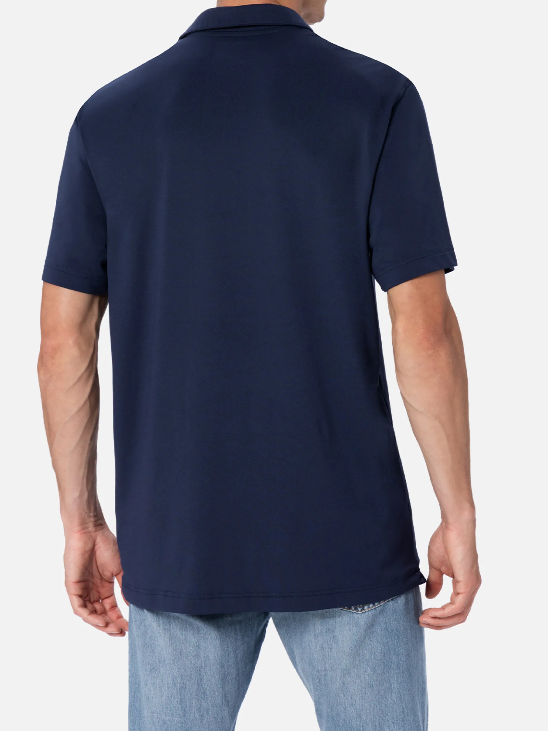Herren-Poloshirt aus technischem Piquet Camber in Marineblau