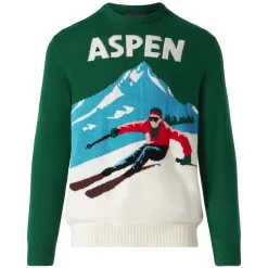 Herrenpullover Aspen mit Vintage-Postkartendruck