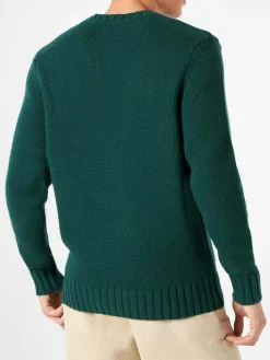 Herrenpullover aus Kaschmirmischung mit Sun Moritz-Stickerei