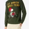Herren-Pullover in Militärgrün mit Snoopy-Aufdruck | PEANUTS™ SONDEREDITION