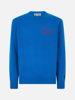 Herrenpullover mit A far l'amore comincia tu-Stickerei