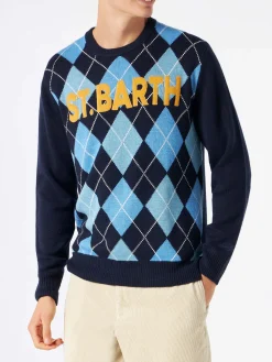 Herrenpullover mit Argyle-Print